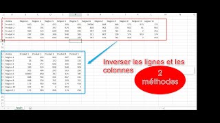 Inverser les lignes et les colonnes dun tableau Excel avec 2 méthodes Fonction Transpose [upl. by Absa]