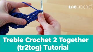 How to Treble Crochet 2 Together tr2tog [upl. by Guyer636]