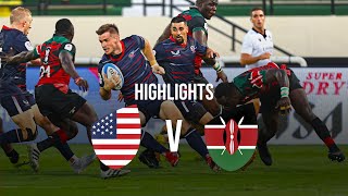 Highlights  USA vs Kenya  Rugby World Cup Final Qualification tournament [upl. by Redleh]