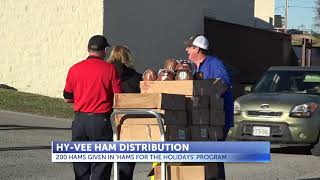 HyVee distributes hams to the community [upl. by Silin103]