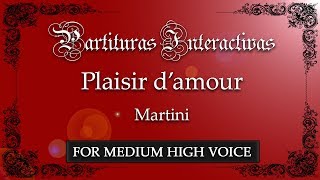 Plaisir damour Piacer damor KARAOKE FOR MEDIUM HIGH VOICE  Martini  Key F Major [upl. by Kort]