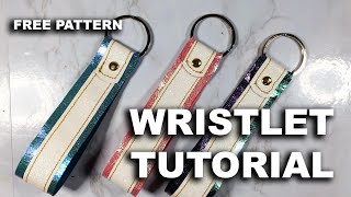 Wristlet keychain easy beginner sewing tutorial with free pattern for cricut [upl. by Ettenyl839]