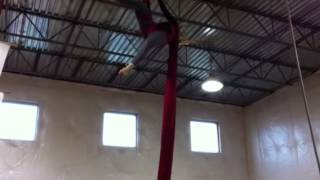 Aerial silks bomb drop combination [upl. by Eenet]