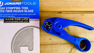 Jonard Tools Coaxial Cable Stripping Tool for RG6 Coax Cable [upl. by Laekcim]