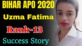 Uzma Fatima  Rank13  Bihar APO 2020  How to Crack Bihar apo  biharapo bpsc apo [upl. by Enair615]