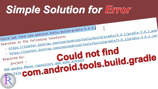 How to fix quotCould not find comandroidtoolsbuildgradlequot error in Android Studio [upl. by Yrral]