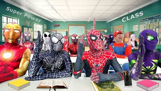 Season 1  What If ALL SuperHeroes In 1 Class   SpiderMan Bros  Irỏn Man  Deadpoo  Venom [upl. by Stavro68]