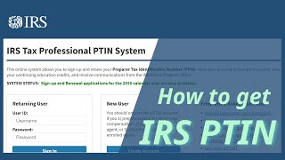 How to apply for a IRS PTIN [upl. by Selfridge]