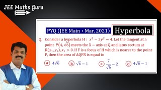 consider a hyperbola H  x²2y²4 Let the tangent at point P meet the xaxis at Q and latus rectum [upl. by Lakym]