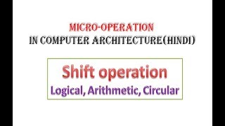 Shift MicrooperationHindi  MCS012 [upl. by Ydnar]