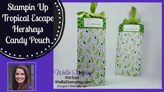 Stampin Up Tropical Escape Hersheys Candy Pouch [upl. by Annoerb392]