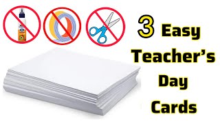 3 DIY Teachers Day Card Idea Teachers Day Gift idea Greeting Card For Teacher White paper craft [upl. by Tnayrb]