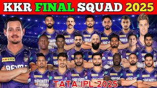 KKR Final Squad IPL 2025 Kolkata Knight Riders Full Team 💜💛  Venkatesh Iyer😲 [upl. by Enilatan253]