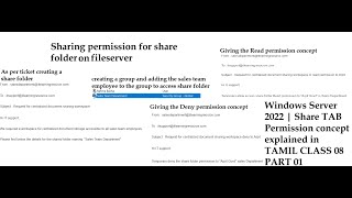 15 Windows Server 2022  Share TAB Permission concept explained in TAMIL CLASS 08 PART 01 [upl. by Bills]