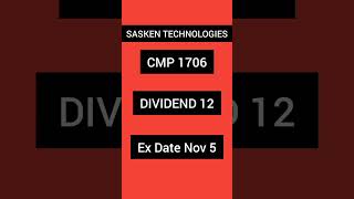 SASKEN TECHNOLOGIES STOCK DIVIDEND  dividend stockmarket stocks [upl. by Sherurd]