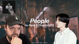 Agust D of BTS  People A Lyric Breakdown amp Interpretation  D2 Album Review [upl. by Ringsmuth215]