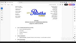 Special Called Palatka City Commission Meeting 82724 [upl. by Campney]