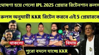 IPL 2025  বিধ্বংসী দল গড়তে KKR রিটেইন্ড করছে এই প্লেয়ারদের KKR 2025 Retained Players KKR Squad 2025 [upl. by Robert]