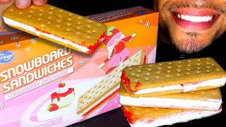 ASMR ICE CREAM SANDWICH STRAWBERRY CHEESECAKE PARTY EATING TALKING REVIEW MUKBANG JERRY CANDY ASMR [upl. by Petr]