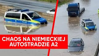 Niemiecka autostrada A2 pod wodą Mercedesy toną na drodze [upl. by Philips452]