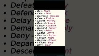 Word Opposite improveyourvocabulory antonym oppositewords [upl. by Teeniv]