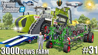 ULTIMATE MOWING with WORLDS BIGGEST MOWER  3000 COWS Farm  Farming Simulator 22 [upl. by Buskus734]