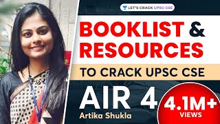 Booklist for UPSC CSE IAS Preparation 2018 by UPSC Topper AIR 4 Artika Shukla [upl. by Rem738]