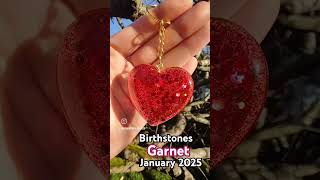 January Birthstone 2025 Garnet ❤️ january birthstones birthstone glitter heart love keyring [upl. by Nymzaj]