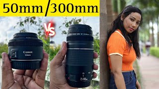 50mm prime lens vs 75300 zooming lens  kisme background blur jada hota h [upl. by Terrill815]