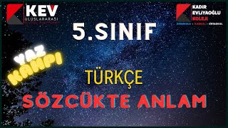 5Sınıf Türkçe Sözcükte Anlam  6 [upl. by Maroney367]