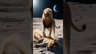 Animal Battles on the Moon 🌑 Who is more powerful Lion vs Tiger Bear Wolf Komodo Leopard shorts [upl. by Rimhsak]