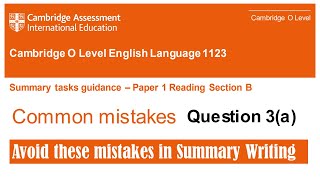 Summary Writing Avoid these mistakes Paper 1New Syllabus [upl. by Dee]