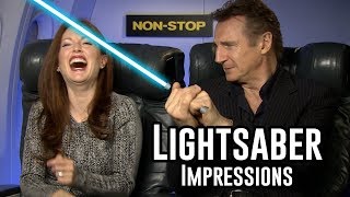 Julianne Moore and Liam Neeson do an Impression of a Lightsaber [upl. by Athene694]