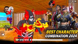 Top 4 Secret Best Character Combination 😱 For Free Fire BR Ranked amp CS Ranked FF Best Combination [upl. by Viviene]