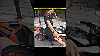 HSBOFFICIAL1 Cute KTM girl impressed on super bike bmw bike rider shorts ktmgirlrider ktm [upl. by Elockcin]