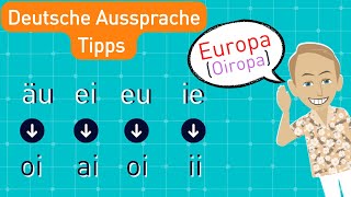 Deutsch lernen  Redemittel und Wortschatz mit Dialogen üben  Aussprache quoteuquot quotäuquot quoteiquot quotaiquot [upl. by Lawry]