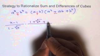 Strategy Rationalize Difference Cubes Radicals [upl. by Justinian]