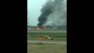 AIRPLANE ON FIRE DFW Airport [upl. by Hellah692]