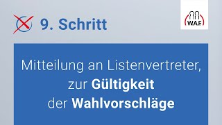 Mitteilung an Listenvertreter zur Gültigkeit der Wahlvorschläge  Betriebsratswahl  Schritt 9 [upl. by Nylhtac]