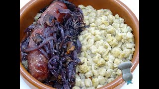 Recette de diots au vin rouge et crozets [upl. by Neelac]