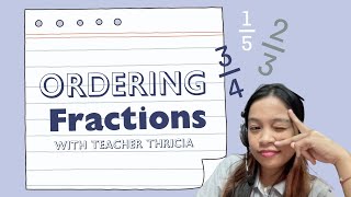 ORDERING FRACTIONS FOR GRADE 2  Washington International School Third Quarter [upl. by Nadnarb]