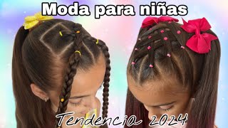 Peinados super fáciles para niña 2024 💖✨ [upl. by Ambrogino590]