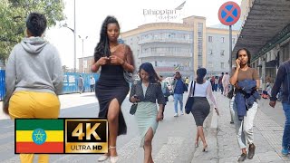 Beautiful Girls on street of Addis Ababa Ethiopia  🇪🇹 Addis Ababa walking Tour 2023 [upl. by Atinid]