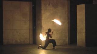 Mark H fire dance demo deathstars poi staff and double staff [upl. by Ahteres]