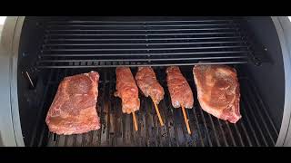 PIT BOSS SMOKER RIBEYES AND POTATO SALAD [upl. by Limoli]