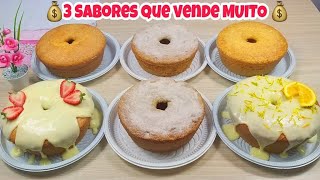 3 SABORES DE BOLOS CASEIROS COM COBERTURA PRA LUCRAR MUITO  FAÇA E VENDA [upl. by Assir]