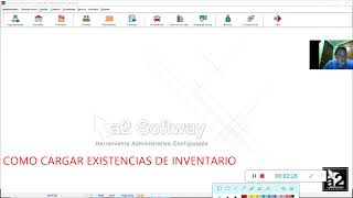 COMO CARGAR EXISTENCIAS EN EL INVENTARIO INICIAL PROGRAMA A2 SOFTWAY A2 SOFTWARE [upl. by Erlond]