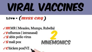 Viral Vaccines  vaccines types  medicalmnemonics786 [upl. by Tjon]