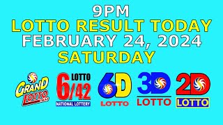 9pm Lotto Result Today February 24 2024 Saturday [upl. by Steel]