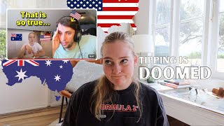 American in Australia reacts American service industry is INSANE [upl. by Havot]